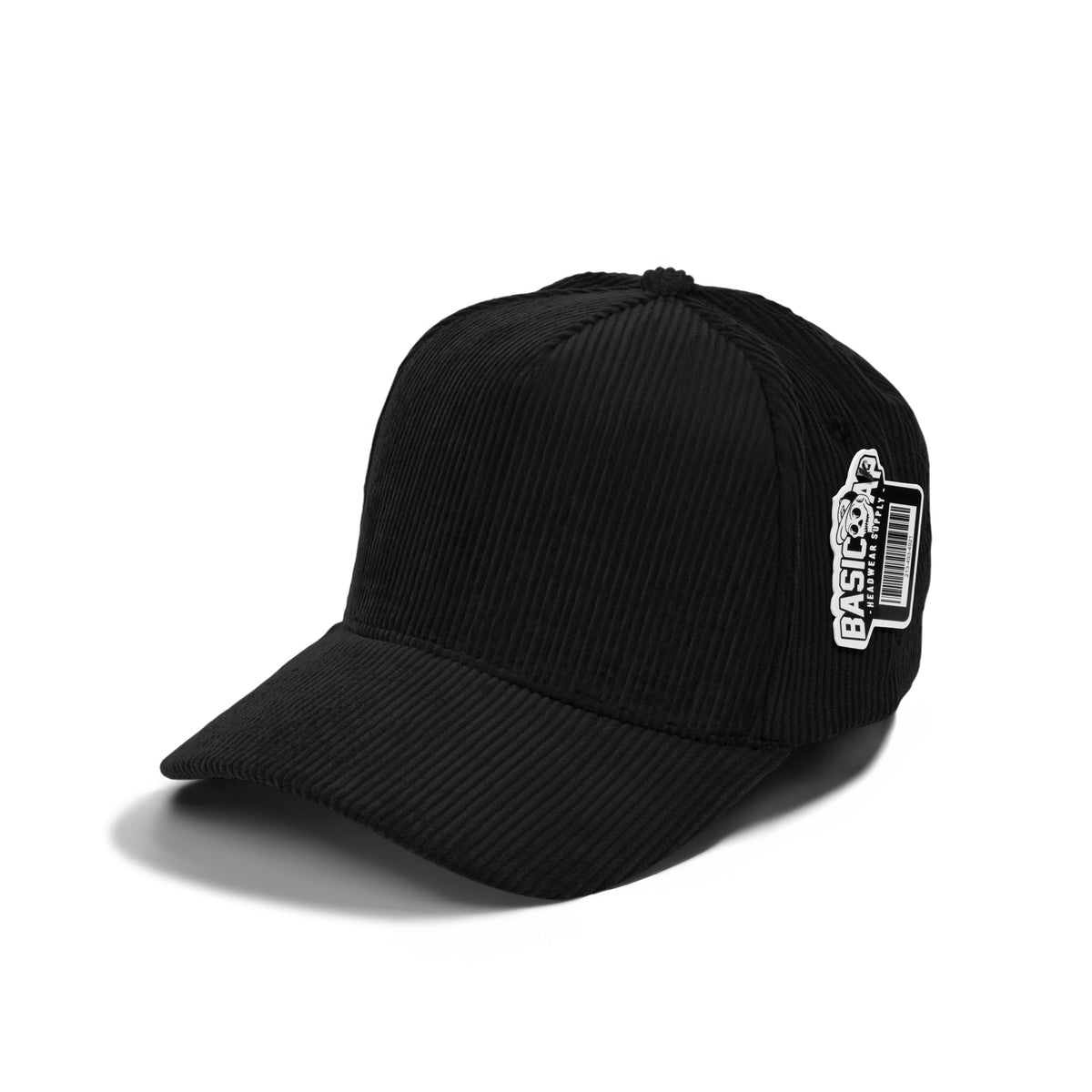 Basic Cap 5008 full corduroy curved-bill hat - Black