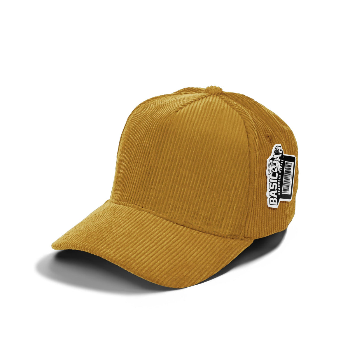 Basic Cap 5008 full corduroy curved-bill hat - Mustard