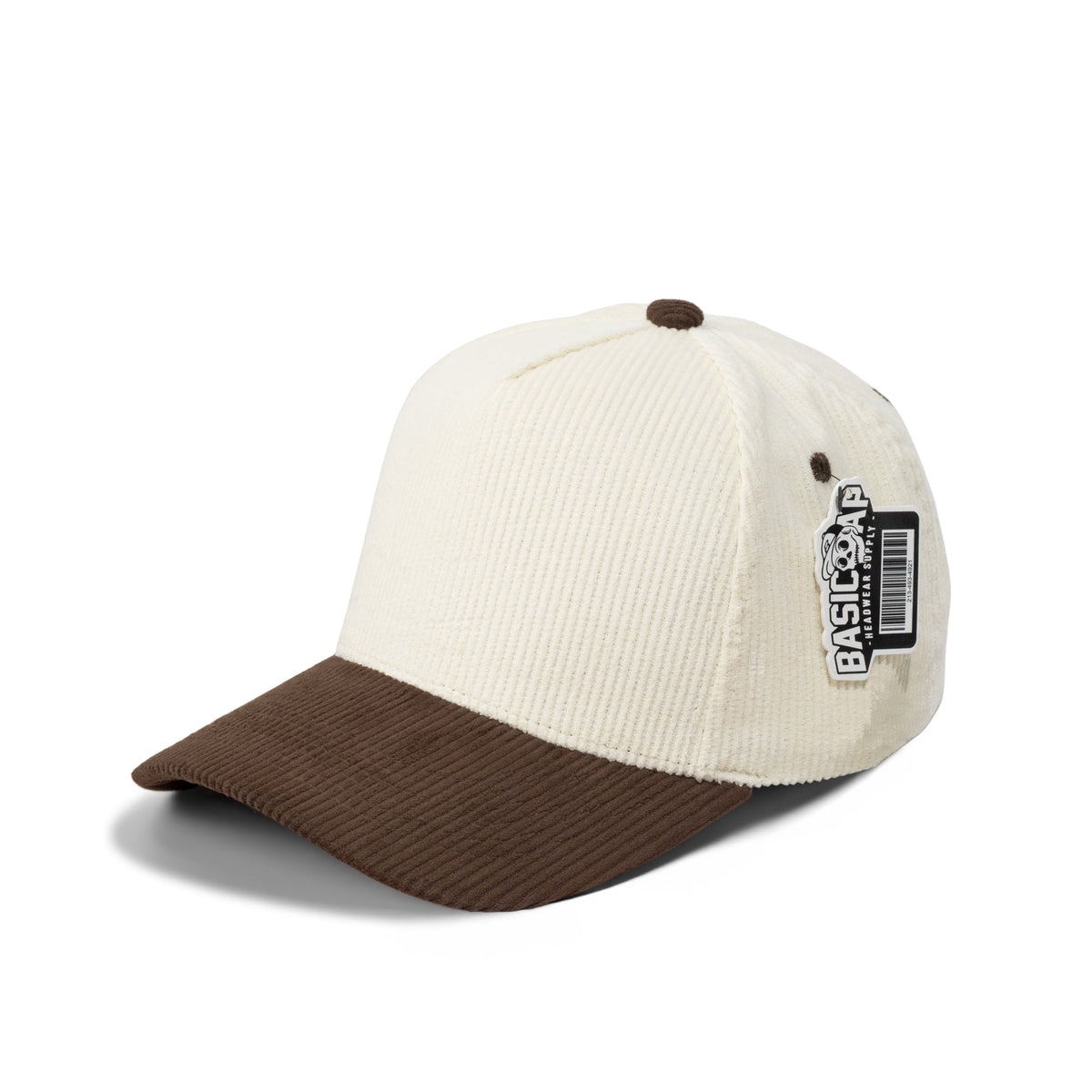 Basic Cap 5008 full corduroy curved-bill hat - Natural / Brown