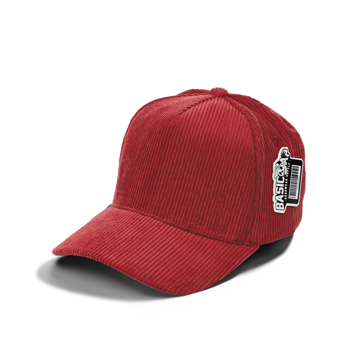 Basic Cap 5008 full corduroy curved-bill hat - Red
