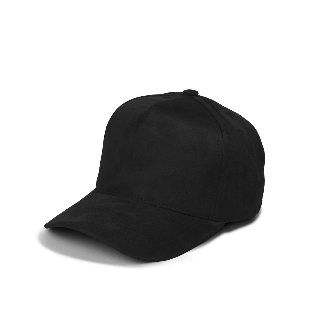 Plain Curve 5Panel Full Suede Hat 5004 in black