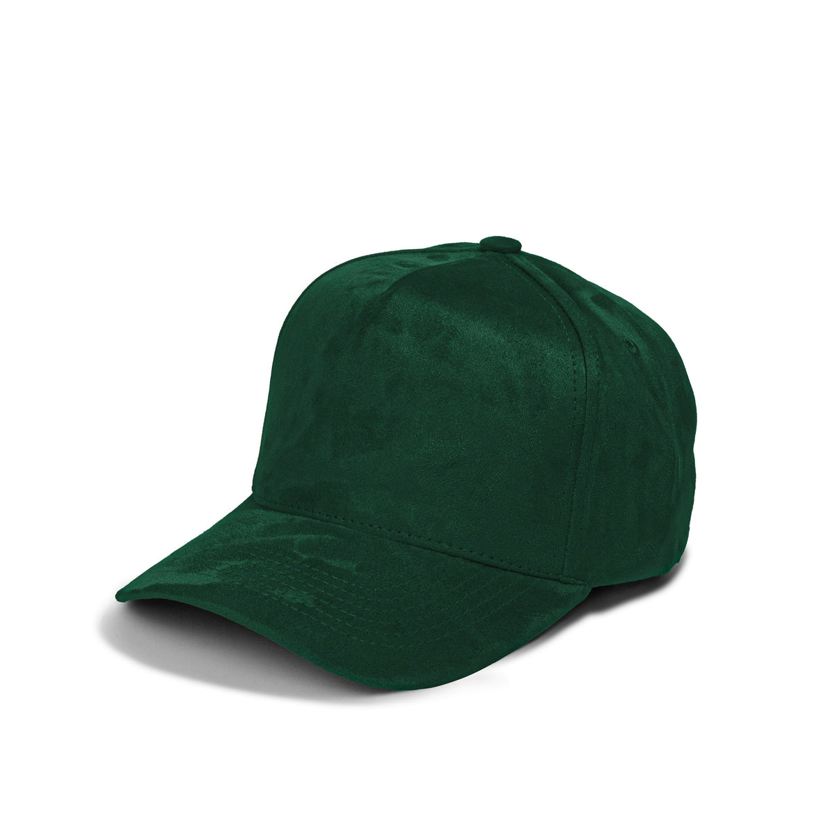 Plain Curve 5Panel Full Suede Hat 5004 in dark green