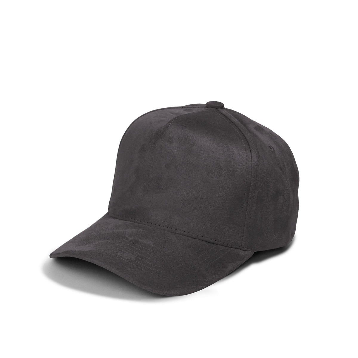 Plain Curve 5Panel Full Suede Hat 5004 in dark grey