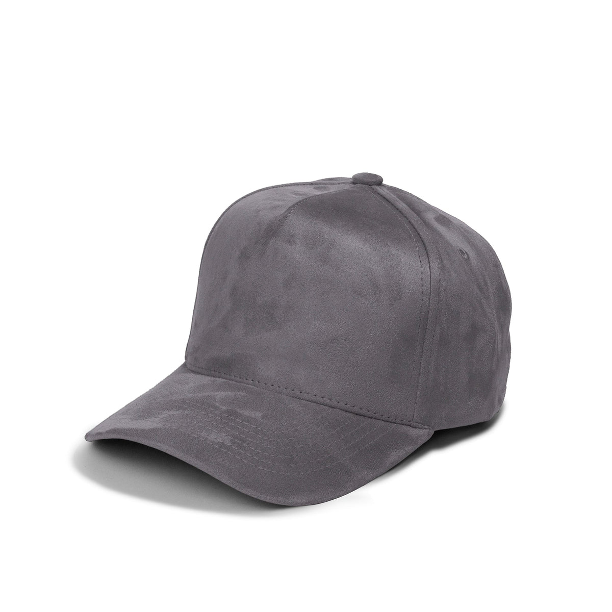 Plain Curve 5Panel Full Suede Hat 5004 in light grey