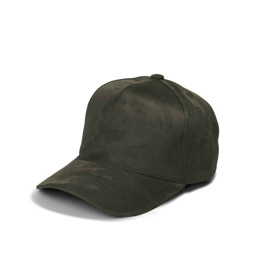 Plain Curve 5Panel Full Suede Hat 5004 in olive