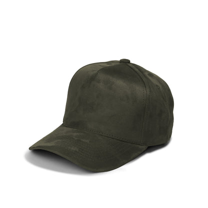 Plain Curve 5Panel Full Suede Hat 5004 in olive