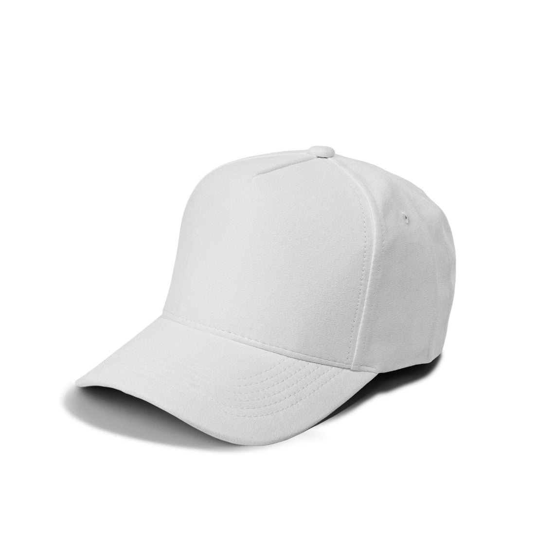 Plain Curve 5Panel Full Suede Hat 5004 in white